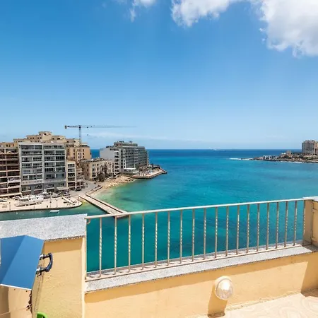 Spinola Bay Seafront Penthouse, With Large Outside Terrace With Bbq Saint Julian's