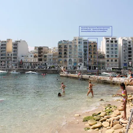 Spinola Bay Seafront Penthouse, With Large Outside Terrace With Bbq